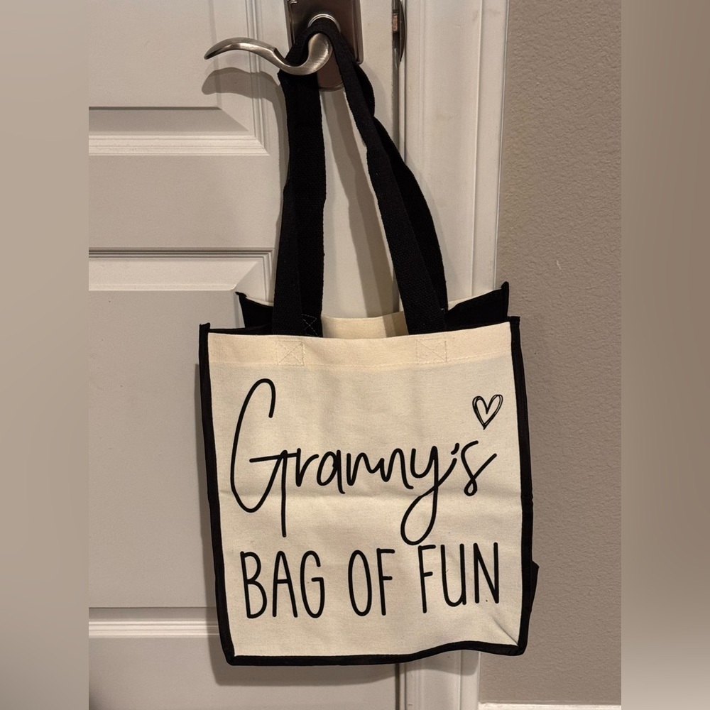 Grammys bag of fun Black and White Tote Bag